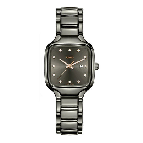 RADO 雷達錶 TRUE Squre 真我系列方形高科技陶瓷石英鑽面腕錶 29mm R27079702