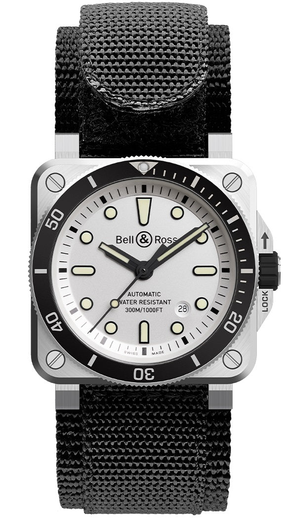 Bell & Ross 柏萊士 BR 03-92 Diver White 白面300米潛水腕錶 42mm BR0392-D-WH-ST/SRB