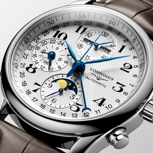 LONGINES Master 浪琴巨擘系列全日曆月相計時碼錶 40mm L26734783 - 新萬國鐘錶