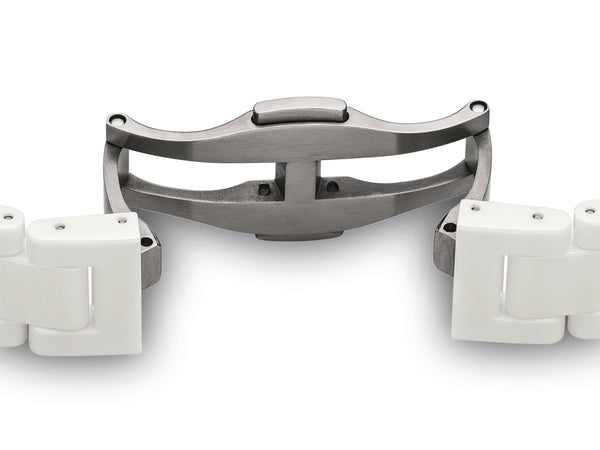 RADO 雷達錶 TRUE Squre 真我系列方形白陶瓷石英鑽母貝腕錶 29mm R27072902