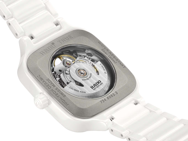 RADO TRUE SQUARE 雷達錶真我方形系列鏤空陶瓷自動機械腕錶 38mm R27126012