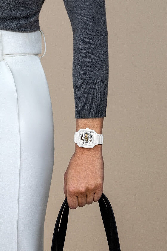 RADO TRUE SQUARE 雷達錶真我方形系列鏤空陶瓷自動機械腕錶 38mm R27126012