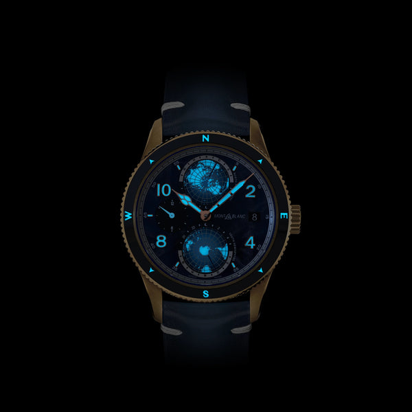 MontBlanc 萬寶龍 1858 Geosphere 世界時區0 Oxygen 零氧限量版青銅腕錶 MB129415