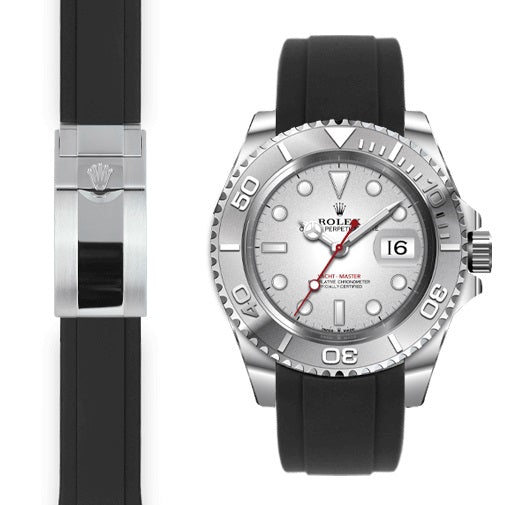 EVEREST錶帶 ROLEX YACHT-MASTER 126622 126621 116622 116621 膠帶摺疊扣