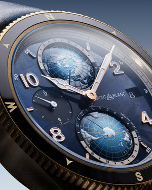 萬寶龍零氧腕錶與傳奇冒險家攜手成功征服白朗峰 - 全新1858系列Geosphere世界時間限量錶1786枚