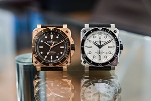 Bell & Ross 全新BR 03-92 Diver: 新色系兩種材質 - 白面，棕色青銅潛水腕錶
