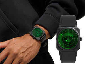 【HUD 雷達螢幕重現】Bell & Ross 柏萊士 BR-03 Green Radar Ceramic 綠色雷達陶瓷腕錶開箱！隱形戰鬥機 ✕ 綠光殘影軌跡