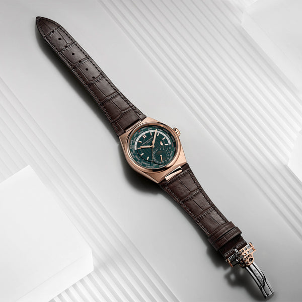 Frederique Constant 康斯登 HIGHLIFE 自製機芯世界時區18k玫瑰金台灣限定腕錶綠 41mm