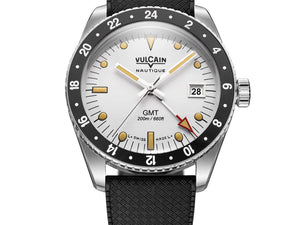 VULCAIN 窩路堅 Skindiver GMT 潛水員系列兩地時區機械腕錶 38mm 680174A57.BAR200 - 新萬國鐘錶