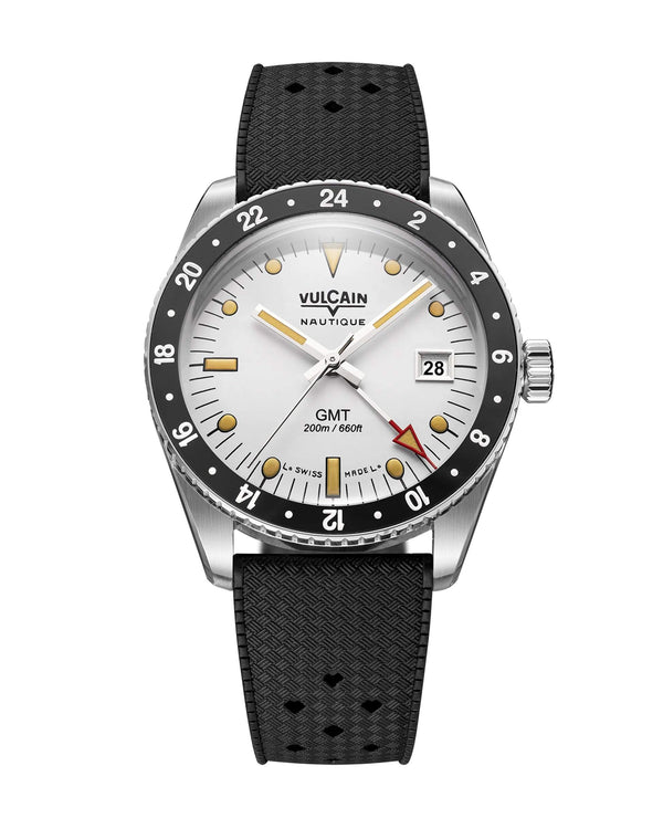 VULCAIN 窩路堅 Skindiver GMT 潛水員系列兩地時區機械腕錶 38mm 680174A57.BAR200