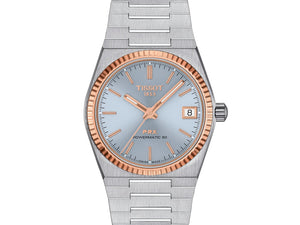 TISSOT 天梭 PRX 系列80小時18k玫瑰金錶圈自動款機械腕錶  35mm T9312074135100