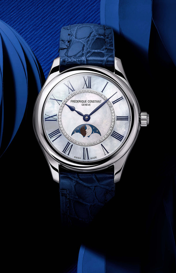 Frederique Constant 康斯登 Elegance Luna 優雅月亮系列機械真鑽月相腕錶 36mm FC-331MPWND3B6