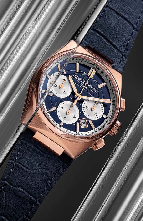 Frederique Constant 康斯登 HIGHLIFE 熊貓PVD玫瑰金計時碼錶機械腕錶 41mm FC-391NS4NH4