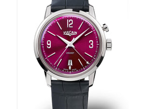 VULCAIN 窩路堅總統系列鬧鈴手上鍊酒紅色面腕錶 42mm 110151A85.BAL100 - 新萬國鐘錶