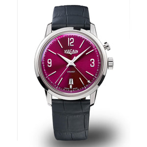 VULCAIN 窩路堅總統系列鬧鈴手上鍊酒紅色面腕錶 42mm 110151A85.BAL100