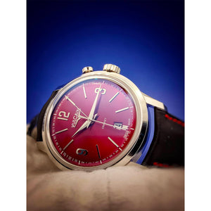 VULCAIN 窩路堅總統系列鬧鈴手上鍊酒紅色面腕錶 42mm 110151A85.BAL100