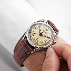 VULCAIN 窩路堅經典鬧鈴系列手上鍊腕錶 39mm 100168B77.BAC228