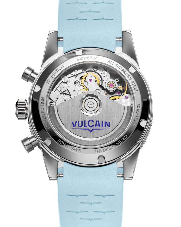 VULCAIN 窩路堅 Skindiver 潛水員系列冰河藍計時機械限量版腕錶 39.7mm 590176BL7.BAR224