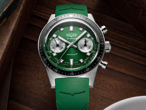 VULCAIN 窩路堅 Skindiver 潛水員系列森林綠計時機械限量版腕錶 39.7mm 590176BK7.BAR253 - 新萬國鐘錶