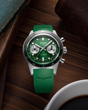 VULCAIN 窩路堅 Skindiver 潛水員系列森林綠計時機械限量版腕錶 39.7mm 590176BK7.BAR253