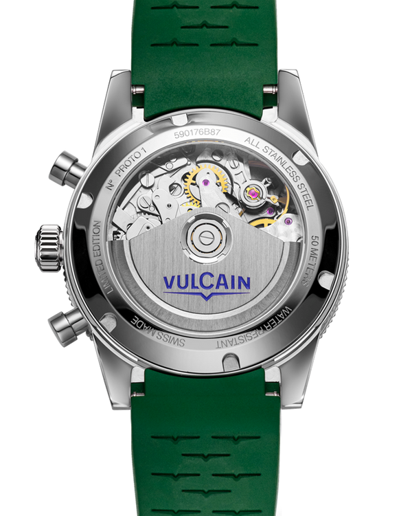 VULCAIN 窩路堅 Skindiver 潛水員系列森林綠計時機械限量版腕錶 39.7mm 590176BK7.BAR253