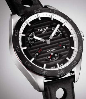 TISSOT 天梭 PRS516系列復古小秒針機械錶黑色PVD腕錶 42mm T1004281605100