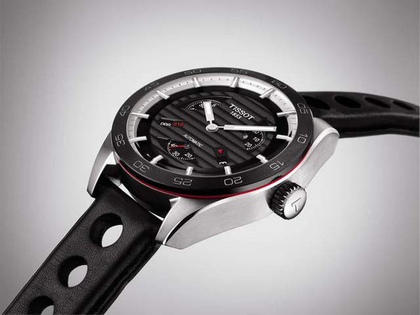 TISSOT 天梭 PRS516系列復古小秒針機械錶黑色PVD腕錶 42mm T1004281605100