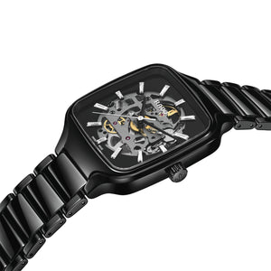 RADO 雷達錶 TRUE Square 真我方形系列陶瓷自動機械鑲鑽鏤空腕錶 R27124702