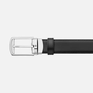 MONTBLANC 萬寶龍 黑色/棕色雙面皮帶 30毫米 MB126020