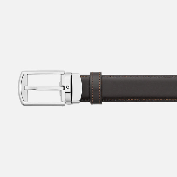MONTBLANC 萬寶龍 黑色/棕色雙面皮帶 30毫米 MB126020