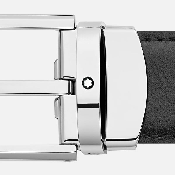 MONTBLANC 萬寶龍 黑色/棕色雙面皮帶 30毫米 MB126020