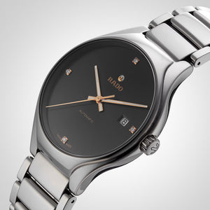 RADO 雷達錶 True Round 真我系列鑽面刻度等離子高科技陶瓷機械腕錶 40mm R27057712