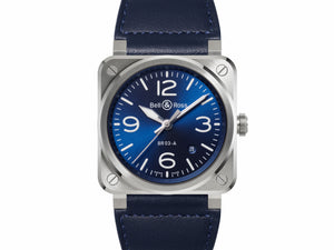 Bell & Ross 柏萊士 BR-03 BLUE STEEL 不鏽鋼自動腕錶 41mm BR03A-BLU-ST/SCA - 新萬國鐘錶