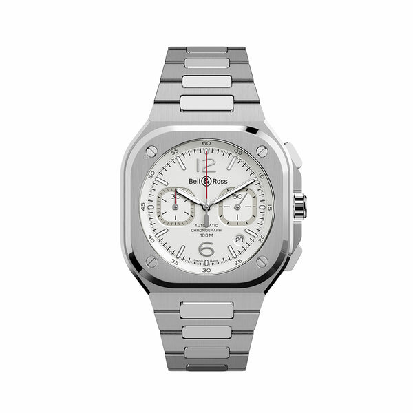 Bell & Ross 柏萊士 BR 05 Chrono STEEL WHITE HAWK 白面計時碼錶
