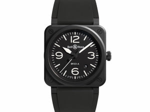 Bell & Ross 柏萊士 BR-03 BLACK MATTE 黑色陶瓷自動腕錶 41mm BR03A-BL-CE/SRB - 新萬國鐘錶