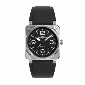 Bell & Ross 柏萊士 BR-03 BLACK STEEL 不鏽鋼自動腕錶 41mm BR03A-BL-ST/SRB