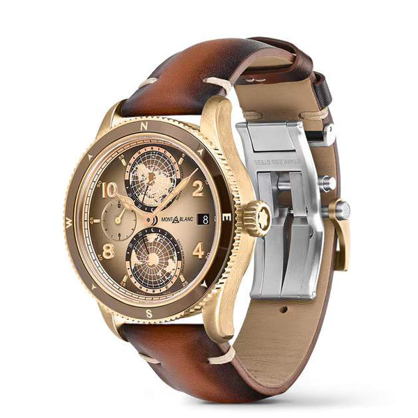 MontBlanc 萬寶龍1858 系列 Geosphere 世界時區限量版青銅腕錶 42mm MB128504