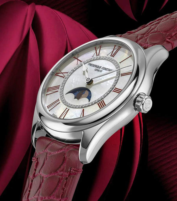 Frederique Constant 康斯登 Elegance Luna 優雅月亮系列機械真鑽月相腕錶 36mm FC-331MPWRD3B6