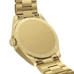 TISSOT 天梭 PRC 100 Solar 太陽能石英時尚黃金PVD經典腕錶 34mm T1518223302100