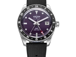 VULCAIN 窩路堅 Skindiver GMT 潛水員系列兩地時區機械腕錶 38mm 680174A17.BAR200 - 新萬國鐘錶