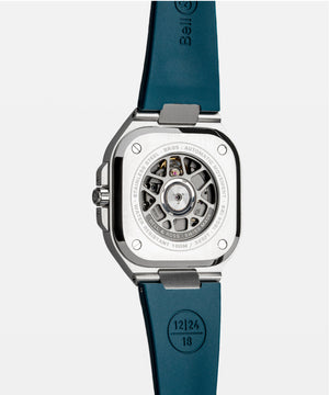 Bell & Ross 柏萊士 BR-05 GMT 兩地時區 Sky Blue Rubber 天空藍機械腕錶 41mm BR05G-PB-ST/SRB