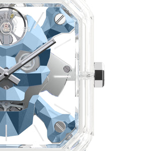 Bell & Ross 柏萊士 BR 01 CYBER SKULL SAPPHIRE Ice Blue 冰藍水晶骷顱 - 新萬國鐘錶