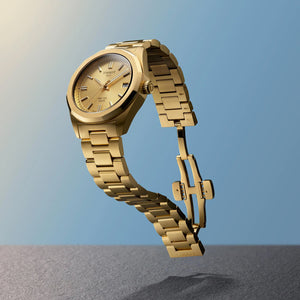 TISSOT 天梭 PRC 100 Solar 太陽能石英時尚黃金PVD經典腕錶 34mm T1518223302100