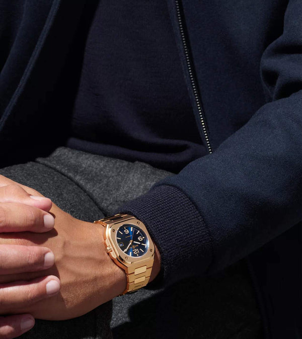Bell & Ross 柏萊士 BR-05 Blue GOLD 18k玫瑰金機械腕錶 40mm BR05A-BLU-PG/SPG