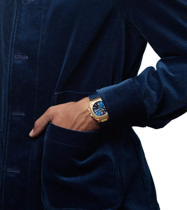 Bell & Ross 柏萊士 BR-05 Blue Gold 18k玫瑰金機械腕錶 40mm BR05A-BLU-PG/SRB