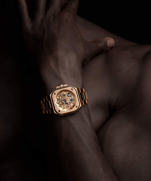Bell & Ross 柏萊士 BR-05 SKELETON GOLD 鏤空18k玫瑰金機械腕錶 40mm BR05A-PG-SK-PG/SPG