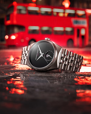 Frederique Constant 康斯登 HIGHLIFE Time+Tides黑色縞瑪瑙月相聯名機械腕錶 39mm FC-716ONB3NH6B