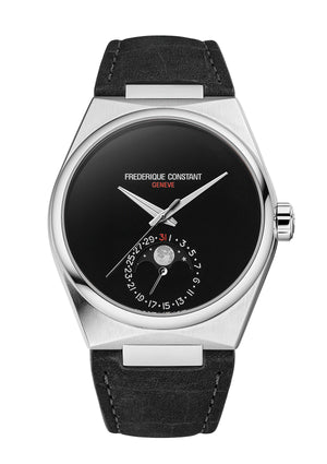 Frederique Constant 康斯登 HIGHLIFE Time+Tides黑色縞瑪瑙月相聯名機械腕錶 39mm FC-716ONB3NH6B