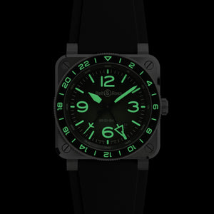 Bell & Ross 柏萊士 BR-03 GMT Green Lum 兩地時區漸變綠面盤不鏽鋼自動機械腕錶 42mm BR0393-GN-ST/SRB - 新萬國鐘錶