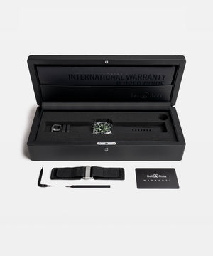 Bell & Ross 柏萊士 BR-03 GMT Green Lum 兩地時區漸變綠面盤不鏽鋼自動機械腕錶 42mm BR0393-GN-ST/SRB